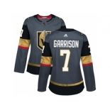 Women Adidas Vegas Golden Knights #7 Jason Garrison Authentic Gray Home NHL Jersey