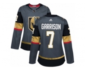 Women Adidas Vegas Golden Knights #7 Jason Garrison Authentic Gray Home NHL Jersey