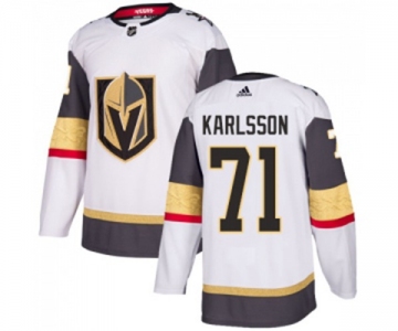 Women Adidas Vegas Golden Knights #71 William Karlsson Authentic White Away NHL Jersey