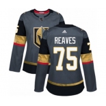 Women Adidas Vegas Golden Knights #75 Ryan Reaves Authentic Gray Home NHL Jersey