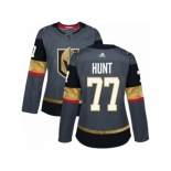 Women Adidas Vegas Golden Knights #77 Brad Hunt Authentic Gray Home NHL Jersey