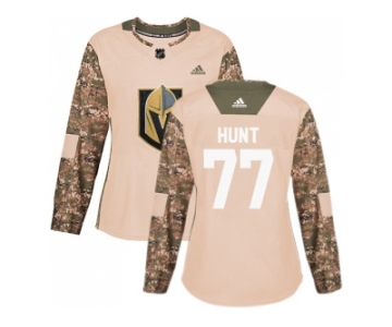 Women Adidas Vegas Golden Knights #77 Brad Hunt Camo Authentic 2017 Veterans Day Stitched NHL Jersey