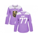 Women Adidas Vegas Golden Knights #77 Brad Hunt Purple Authentic Fights Cancer Stitched NHL Jersey