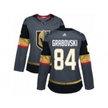 Women Adidas Vegas Golden Knights #84 Mikhail Grabovski Authentic Gray Home NHL Jersey