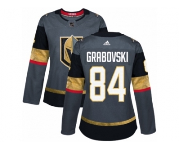 Women Adidas Vegas Golden Knights #84 Mikhail Grabovski Authentic Gray Home NHL Jersey