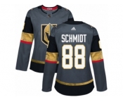 Women Adidas Vegas Golden Knights #88 Nate Schmidt Authentic Gray Home NHL Jersey