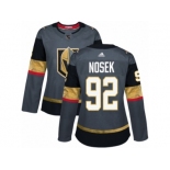 Women Adidas Vegas Golden Knights #92 Tomas Nosek Authentic Gray Home NHL Jersey