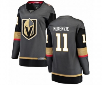 Women Vegas Golden Knights #11 Curtis McKenzie Authentic Black Home Fanatics Branded Breakaway NHL Jersey