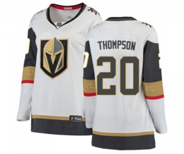 Women Vegas Golden Knights #20 Paul Thompson Authentic White Away Fanatics Branded Breakaway NHL Jersey