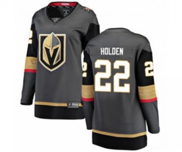 Women Vegas Golden Knights #22 Nick Holden Authentic Black Home Fanatics Branded Breakaway NHL Jersey