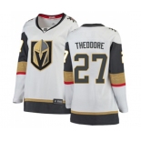 Women Vegas Golden Knights #27 Shea Theodore Authentic White Away Fanatics Branded Breakaway NHL Jersey