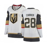 Women Vegas Golden Knights #28 William Carrier Authentic White Away Fanatics Branded Breakaway NHL Jersey