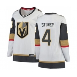 Women Vegas Golden Knights #4 Clayton Stoner Authentic White Away Fanatics Branded Breakaway NHL Jersey