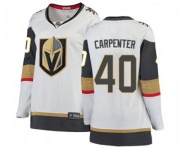 Women Vegas Golden Knights #40 Ryan Carpenter Authentic White Away Fanatics Branded Breakaway NHL Jersey