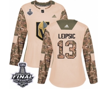 Women's Adidas Vegas Golden Knights #13 Brendan Leipsic Authentic Camo Veterans Day Practice 2018 Stanley Cup Final NHL Jersey