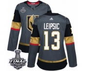 Women's Adidas Vegas Golden Knights #13 Brendan Leipsic Authentic Gray Home 2018 Stanley Cup Final NHL Jersey