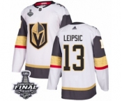 Women's Adidas Vegas Golden Knights #13 Brendan Leipsic Authentic White Away 2018 Stanley Cup Final NHL Jersey