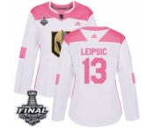 Women's Adidas Vegas Golden Knights #13 Brendan Leipsic Authentic White-Pink Fashion 2018 Stanley Cup Final NHL Jersey