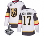 Women's Adidas Vegas Golden Knights #17 Vegas Strong Authentic White Away 2018 Stanley Cup Final NHL Jersey