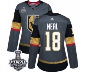 Women's Adidas Vegas Golden Knights #18 James Neal Authentic Gray Home 2018 Stanley Cup Final NHL Jersey