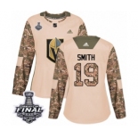 Women's Adidas Vegas Golden Knights #19 Reilly Smith Authentic Camo Veterans Day Practice 2018 Stanley Cup Final NHL Jersey