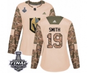 Women's Adidas Vegas Golden Knights #19 Reilly Smith Authentic Camo Veterans Day Practice 2018 Stanley Cup Final NHL Jersey