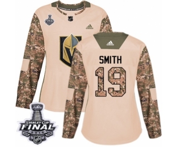 Women's Adidas Vegas Golden Knights #19 Reilly Smith Authentic Camo Veterans Day Practice 2018 Stanley Cup Final NHL Jersey