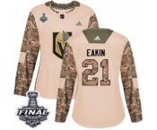 Women's Adidas Vegas Golden Knights #21 Cody Eakin Authentic Camo Veterans Day Practice 2018 Stanley Cup Final NHL Jersey