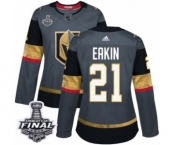 Women's Adidas Vegas Golden Knights #21 Cody Eakin Authentic Gray Home 2018 Stanley Cup Final NHL Jersey