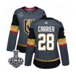 Women's Adidas Vegas Golden Knights #28 William Carrier Authentic Gray Home 2018 Stanley Cup Final NHL Jersey