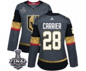 Women's Adidas Vegas Golden Knights #28 William Carrier Authentic Gray Home 2018 Stanley Cup Final NHL Jersey