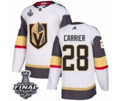 Women's Adidas Vegas Golden Knights #28 William Carrier Authentic White Away 2018 Stanley Cup Final NHL Jersey