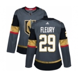 Women's Adidas Vegas Golden Knights #29 Marc-Andre Fleury Authentic Gray Home NHL Jersey