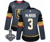 Women's Adidas Vegas Golden Knights #3 Brayden McNabb Authentic Gray Home 2018 Stanley Cup Final NHL Jersey