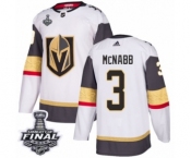 Women's Adidas Vegas Golden Knights #3 Brayden McNabb Authentic White Away 2018 Stanley Cup Final NHL Jersey