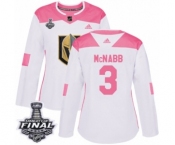 Women's Adidas Vegas Golden Knights #3 Brayden McNabb Authentic White-Pink Fashion 2018 Stanley Cup Final NHL Jersey