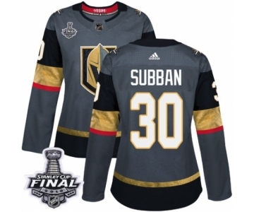 Women's Adidas Vegas Golden Knights #30 Malcolm Subban Authentic Gray Home 2018 Stanley Cup Final NHL Jersey