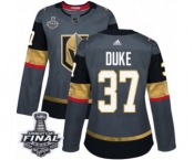 Women's Adidas Vegas Golden Knights #37 Reid Duke Authentic Gray Home 2018 Stanley Cup Final NHL Jersey