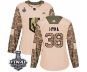 Women's Adidas Vegas Golden Knights #38 Tomas Hyka Authentic Camo Veterans Day Practice 2018 Stanley Cup Final NHL Jersey