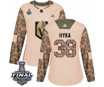 Women's Adidas Vegas Golden Knights #38 Tomas Hyka Authentic Camo Veterans Day Practice 2018 Stanley Cup Final NHL Jersey