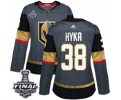 Women's Adidas Vegas Golden Knights #38 Tomas Hyka Authentic Gray Home 2018 Stanley Cup Final NHL Jersey