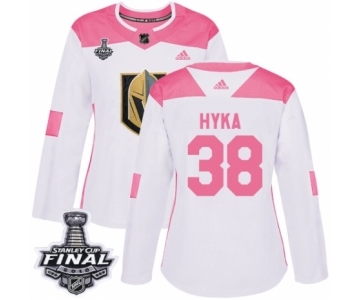 Women's Adidas Vegas Golden Knights #38 Tomas Hyka Authentic White-Pink Fashion 2018 Stanley Cup Final NHL Jersey