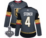 Women's Adidas Vegas Golden Knights #4 Clayton Stoner Authentic Gray Home 2018 Stanley Cup Final NHL Jersey