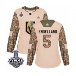 Women's Adidas Vegas Golden Knights #5 Deryk Engelland Authentic Camo Veterans Day Practice 2018 Stanley Cup Final NHL Jersey