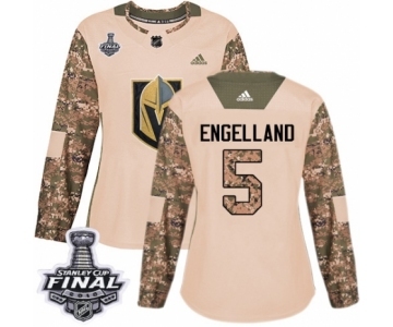 Women's Adidas Vegas Golden Knights #5 Deryk Engelland Authentic Camo Veterans Day Practice 2018 Stanley Cup Final NHL Jersey