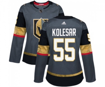 Women's Adidas Vegas Golden Knights #55 Keegan Kolesar Authentic Gray Home NHL Jersey