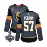 Women's Adidas Vegas Golden Knights #57 David Perron Authentic Gray Home 2018 Stanley Cup Final NHL Jersey