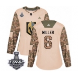 Women's Adidas Vegas Golden Knights #6 Colin Miller Authentic Camo Veterans Day Practice 2018 Stanley Cup Final NHL Jersey