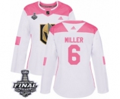 Women's Adidas Vegas Golden Knights #6 Colin Miller Authentic White-Pink Fashion 2018 Stanley Cup Final NHL Jersey