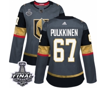 Women's Adidas Vegas Golden Knights #67 Teemu Pulkkinen Authentic Gray Home 2018 Stanley Cup Final NHL Jersey